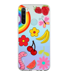 PrintiFy Xiaomi Redmi Note 8 ile Uyumlu 1mm Slim Fit Water Color 5 Baskılı Şeffaf  Kılıf