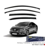 Renault Megane 4 Sd Kromlu Cam Rüzgarlığı 4'lü 2016+ (Siyah)