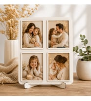 Hediyematik 4 Fotoğraflı Beyaz Dekoratif Çerçeve – Anı Fotoğraf Çerçevesi, Sevdiklerinize Özel Anlamlı Hediye