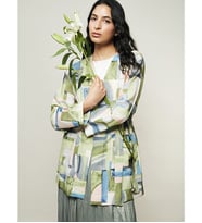 LCW Modest Yeşil Şal Yaka Desenli Oversize Kadın Kimono