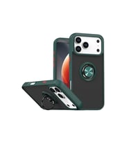 Apple iPhone 17 Pro Montreal Yüzüklü Silikon Kapak - Yeşil