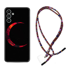 Samsung A23 A31 A32 A50 A51 A52 A53 A70 Kılıf Boyun Asklı Rasta Silikon Red Moons 1747