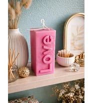 Mumelia Candles Love Pop - Doğal Soya Blok Dekoratif Mum - Pembe