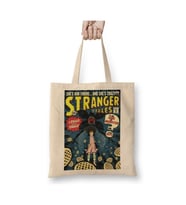 Stranger Things Poster Beyaz Bez Çanta Uzun Saplı Alışveriş Çantası Plaj Çantası