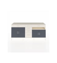 Hyperion Konsol 3 Raflı 6 Çekmeceli 4 Kapaklı 220x44x99 Aytaşı-Antrasit/Aytaşı