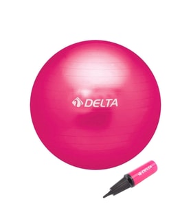 Delta 65 cm Deluxe 160 cm - 169 cm Boy Aralığında Olanlar İçin Uygun Fuşya Pilates Topu ve Pompa Set