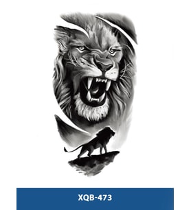 XQB-473 ORTA BOY KÜKREYEN ASLAN DESEN GEÇİCİ DÖVME-TATTO