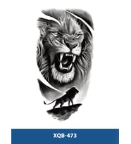 XQB-473 ORTA BOY KÜKREYEN ASLAN DESEN GEÇİCİ DÖVME-TATTO
