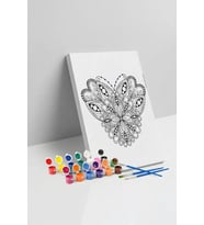 Kelebek Desenli Mandala Tuval Boyama Seti 40x50 cm