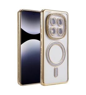 Redmi Note 14 Pro 5G Joke Simli Magneticsafe Kılıf - Gold