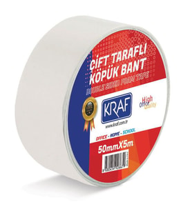 Kraf Çift Taraflı Köpük Bant 50 mm x 5 mt 