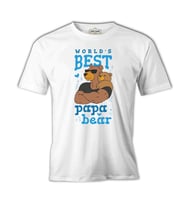 World's Best Papa Bear Beyaz Erkek Tshirt
