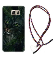Samsung S7 Edge S20 Fe Plus Ultra S21 S22 Kılıf Boyun Asklı Rasta Silikon Flowers Cat 1345