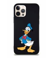 Apple iPhone 12 Pro Soft Premier Kapak Donald Duck-C Tasarımlı Silikon Kılıf - Siyah (Şeffaf)