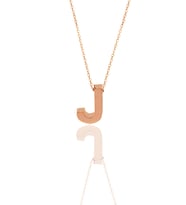Söğütlü Silver Gümüş rose üç boyutlu minimal  J  harf kolye