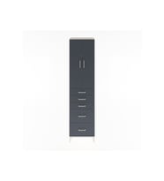Hyperion Dolap 3 Raflı 5 Çekmeceli 2 Kapaklı 60x44x243 Aytaşı-Antrasit