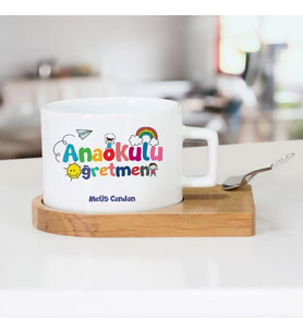 Kişiye Özel Anaokulu Öğretmenlerine Hediye Çay Fincanı