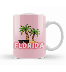 Florida Vintage Retro Rainbow Kupa Bardak Porselen