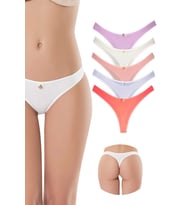 5 Adet Pamuklu Kadın Klasik Tanga Soft Renkler