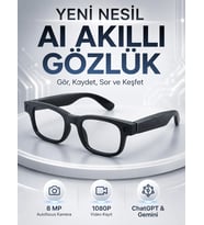 Mey İthalat® Akıllı Gözlük 8 MP Kameralı 1080P Video Kayıt WiFi Bağlantılı Çift Mikrofonlu Gürültü Engelleme Özellikli
