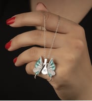 Saklı Takı 925 Ayar Gümüş Açılan Kelebek Kolye