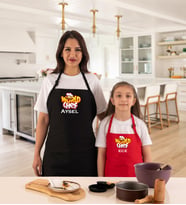 Kişiye Özel Anne Çocuk 2li Mutfak Önlüğü World Chef