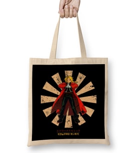 Full Metal Alchemist Edward Elric Retro Japanese Bez Çanta Uzun Saplı