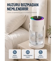 Taşınabilir Ha Nemlendirici LED Işıklı Şeffaf Hazneli Ev Ofis Yatak Odası Nemlendirme Cihazı