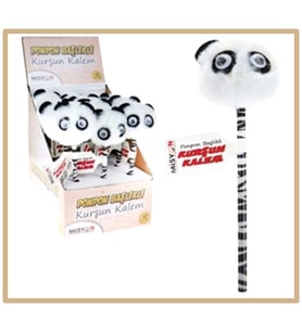 Misyon Panda Ponpon Başlıklı Kurşun Kalem