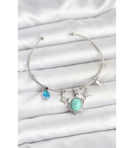 Caretta Caretta Charmlı Gümüş Renk Kadın Bileklik 5886 - HPSBYI3269-5361