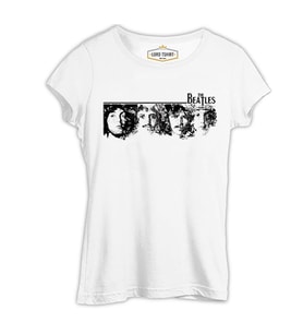 The Beatles 4 Beyaz Kadın Tshirt