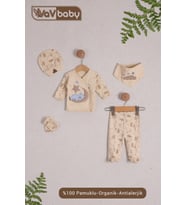 VaVBaby Organik Hastane Çıkışı 5’li Uyuyan Ayı - Mavi