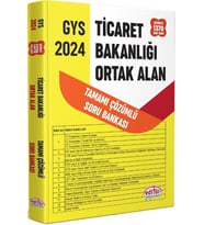2024 GYS Ticaret Bakanlığı Tüm Kadrolar İçin Tamamı Çözümlü Ortak Alan Soru Bankası Editör Yayınları