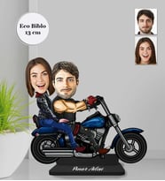 Kişiye Özel Motorcu Sevgili Ahşap Eco Biblo -4