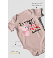 Kızdırmayın beni dayımı ararım Kısa Kollu Bebek Body %100 Pamuk