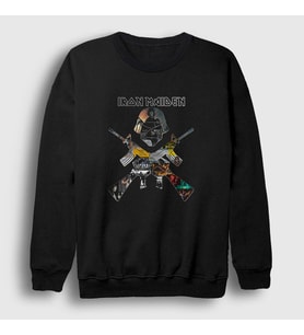 Presmono Unisex Siyah Soldier V2 Iron Maiden Sweatshirt 293879tt