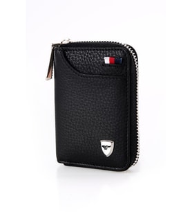 SEPTWOLVES quality Siyah Hakiki Deri 10lu Kartlık