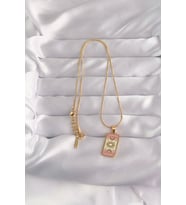 316L Çelik Gold Renk Karışık Mineli Ay Figür Tarot Kolye 5886 - SSSSSS3794-8326