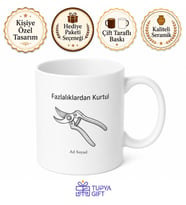 Budama Makası Çizimli Fazlalıklardan Kurtul Minimalist Yaşam Kupa Bardak Hediye