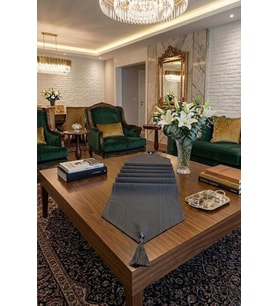 Çizgili Tek Runner, Colber Tek Runner 40x140cm Füme