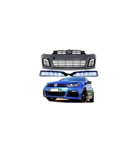 Vw Golf 6 (2009-2012) Uyumlu Plastik Tayvan R Ön Tampon Seti