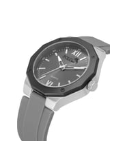 Polo Air Metal Kasa Silikon Kordon Erkek Kol Saati Gri Antrasit Gümüş Renk PL-7048E4x (Gri-Beyaz)