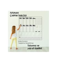 Pratik Çarpım Tablosu Kağıt Tahta 100x100 cm ve Doldurulabilir Tahta Kalemi Hediyeli