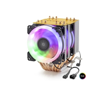 Cpu İşlemci Kule Tipi Soğutucu 600 Serisi Çift Fanlı 6 Bakır Borulu Rgb ND2606