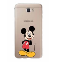 Samsung Galaxy J7 Prime Kapak Mickey Mouse Tasarımlı Şeffaf Silikon Kılıf