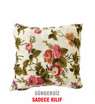 Kırlent Yastık Kılıfı Vip Kılıf 1 ADET-43x43 CM(İNGİLİZ GÜLÜ)