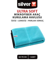 Mikrofiber Araç Kurulama Havlusu 50x70 cm 600 GSM Ultra Emici Oto Kurulama Bezi Çizmeyen Siyah Overlok Kenarlı