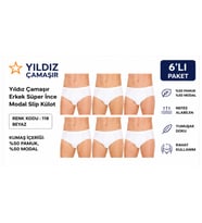Yıldız Çamaşır Erkek Süper İnce Yazlık Modal Slip Külot (118-119)- 6 Adet