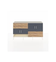 Arges Konsol 3 Raflı 3 Çekmeceli 4 Kapaklı 176x30x99 Aytaşı-Antrasit/Çam