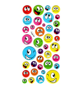 Sticker Kabartmalı Stiker Defter, Planlayıcı Etiket (HL88-026) - 17X9 cm - Renkli Emoji